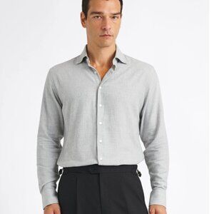 Proper Cloth The Ludlow Brushed Twill Dress Shirt light grey melange